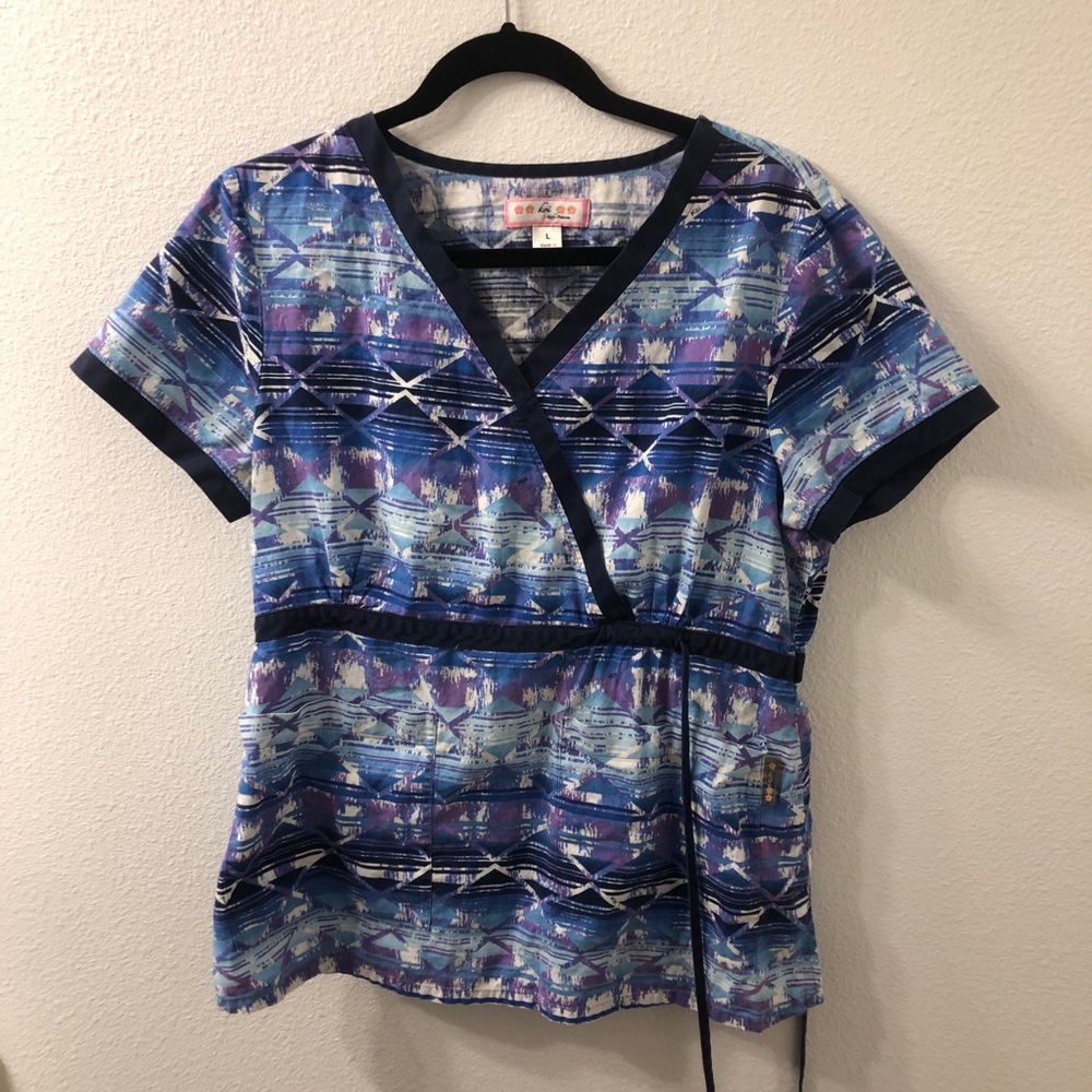 Koi by Katie Peterson nurse scrub blue large